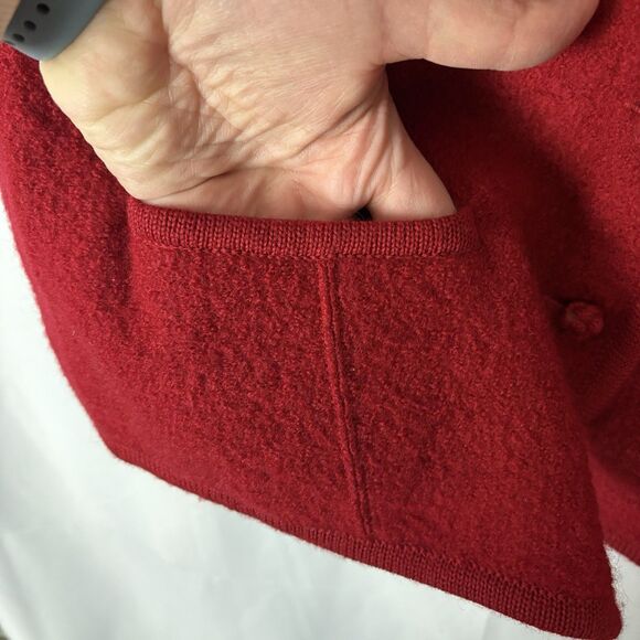 Lands End Red 100% Boiled Wool Button Up Vest Womens Size 16P Vintage Hong Kong - Picture 6 of 7